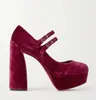 Роскошные парижские красные туфли на высоком каблуке, туфли-лодочки на платформе Movida Jane, супер высокий каблук, блочный каблук, двойной ремешок, круглый носок, свадебное платье, туфли для невесты