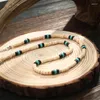 Choker Fashion Design Natural Coconut Shell Turquoise Spacer Beads Surfer Necklace Tribal Jewelry for Men and Women