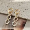 Boucles d'oreilles Vintage en perles d'eau douce naturelles pour femmes, bijoux de fête, spectacle en T, fantaisie, tendance, Boho INS, japon, corée