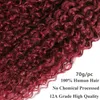 Pacotes de tecelagem de cabelo humano encaracolado sintético com Clre 99J vermelho para mulheres borgonha brasileira 34 230928