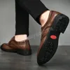 Krokodilpatroon Heren Oxford Schoenen Luxe Formele Schoenen Lace Up Mannelijke Bruiloft Schoenen Echt Lederen Brogue Schoenen