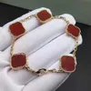 Van Clover pulsera trébol de cuatro hojas oro de 18k amor brazalete colgante cristal brillante diamante para mujer niña boda joyería del día de la madre