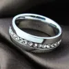 30 peças prata conforto ajuste strass zircão anéis de casamento de aço inoxidável círculo completo com cz joias inteiras lot358u