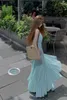Casual Dresses Women's Elegant Strap Long Mermaid Dress Lady Chic Summer Sleeveless Slim Solid Color Holiday Party Fishtail