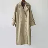 Women's Trench Coats Coat Winter Clothes Women Jacket X-long Khaki Lapel Cotton Season Straight Type.