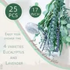 Fleurs décoratives, fausses plantes vertes réalistes, branche d'eucalyptus, détails exquis, fausse plante non flétrie, décor de douche