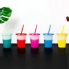 Tumblers Lightweight 473ml Modern Coffee Tumbler Cold Cup With Straw 16oz Drinking Lidded Household Supplies