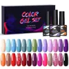 Nagellack 6 st/set nagellackuppsättning paljetter matt skimmer gel långvarig bas topprock glitter gel kit blöt av uv led gel nagel konst 230928