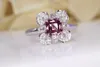 Cluster Rings SFL2023 SAPPHIRE RING 1.17CT REAL PURE 18K Natural Unhat Padparadscha Gemstone Diamonds Stone Female