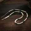 Choker Fashion Design Natural Coconut Shell Turquoise Spacer Beads Surfer Necklace Tribal Jewelry for Men and Women