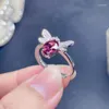 Bagues de cluster Store Vente Belle bague en pierre précieuse de grenat rouge naturel pour femmes bijoux réel 925 en argent sterling charme fin bon cadeau