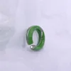 Italian design jewelry green enamel glaze crack opening women's ring fashion personalized holiday gift294r