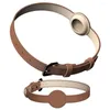 Halsbanden Eenvoudige installatie Waterdichte halsband voor huisdieren Kunstleer Kat met GPS-locatie Verstelbaar voor Airtag