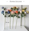 Decorative Flowers Silk Rose Artificial Like Real Long Branch Peony Bouquet With Leaves For Wedding Home Room Table Decor Fake Plant 51cm