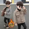 Coat High Quality Children Wool For Boys Fashion Autumn Winter Jacket Boy plaid warm Kids Overcoat 210T 230928