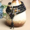 SN1527 Balck Tourmaline 108 Mala pulsera para mujer, nuevo diseño, pulsera de piedra de ojo de tigre, joyería de moda para mujer 232R