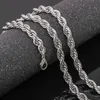 ed Rope Chain Классические мужские ювелирные изделия из белого золота 18 карат, модное ожерелье в стиле хип-хоп, ювелирные изделия 24 дюйма242j