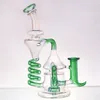 Glass Spring Dab Rig Hookah Recycler Tornado Water Pipe Smoke Beaker Bong 14mm male Joint Bowl