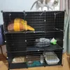 Kattendraagtassen Huishoudelijke ijzeren kooien Dubbellaags bed Huisdierproducten Groot hondenhok Buiten Binnen Villa Warme kooi E L