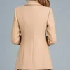 Mélange de laine pour femmes tempérament simple boutonnage mode décontractée élégant manches longues couleur unie Chic bureau revers Streetwear 2023 230928