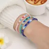 Bracelet de perles de riz à brins multicouches, Design original en cristal, tricot à la main réglable, mode bohémien, perles simples