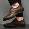 Krokodilpatroon Heren Oxford Schoenen Luxe Formele Schoenen Lace Up Mannelijke Bruiloft Schoenen Echt Lederen Brogue Schoenen