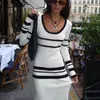 Casual Kleider Herbst Weiß Gestreifte Gestrickte Pullover Kleid Für Frauen Elegante Oansatz Langarm Schlank Maxi Winter Warme Kausal 2023