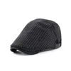 Berets Homens Mulheres Sboy Hat Beret Ajustável Colorido Listrado Xadrez Ivy Cabbie Gatsby Golf Cap Flat Cotton