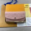 TOP Designer de moda carteiras de luxo mulheres bolsas curtas em relevo letras de flores titulares de cartão de crédito senhoras xadrez dinheiro sacos de embreagem com caixa original de alta qualidade