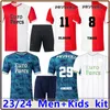 23 24 KOKCU maglie da calcio via Gimenez Feyenoords Danilo 2023 2024 Home TRAUNER kit da uomo per bambini HARTMAN GIMENEZ PAIXAO TAABOUNI maglia da calcio ROSSA di alta qualità