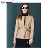 Giacca da donna in vera pelle Tajiyane vera giacca da donna in vera pelle di pecora giacche corte per il 2023 sottile ed elegante streetwear