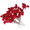 Fiori decorativi Bacche Bacche rosse di Natale Rami di alberi artificiali Rami Decor Steli Decorazioni Scelte Decorazione di simulazione Agrifoglio falso