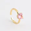 Anéis de casamento misturam estilo rosa cristal de cristal romântico Butterfly Butterfly Ring Shiny For Women Girls Y2K Acessórios Moda Trend Party Gifts