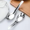 Spoons 2 Pcs Tablespoon Cereal Flat Soup Desert Silverware Rice Exquisite Stainless Steel Restaurant Scoop Child Large