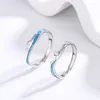 Cluster Rings Mountain and Sea Love Par Pair Ring: A Style Male S925 Sterling Silver Small Fashion Personality Gift for Girl Friend