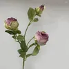 Dekorativa blommor Silk Rose Artificial Like Real Long Branch Peony Bouquet With Leaves To Wedding Home Room Table Decor Fake Plant 51cm