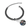 Bracelets à maillons avec pendentif en cercle personnalisé, Bracelet Po de Projection avec bijoux de Couple, cadeau commémoratif pour lui, chaîne cubaine personnalisée pour hommes