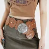 Belts 2023 Y2K Hollow Western Style Exaggerated Cowboy Wide Disc Belt Women Vintage Soft Durable Dress Coat Accessories