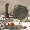 Tallrikar Binaural Ceramic Dinner Plate Dish Soppa Frukt sallad Bowl Breakfast Bread Pan dessert Tabeller