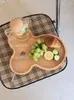 Tea Trays Lake Shape Wood Coffee Milk Plate Mat Snack Dessert Biscuit Servering Tray Jewellry Sundries Organizer Kitchen Home Decor