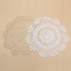 Mats & Pads Whole- 2 Colors 30cm Pastoral Round Hand Crocheted Cotton Doilies Flower Shape Placemat Coasters Table Decorative 238U