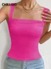 Tanques femininos Chillgio Mulheres Tricô Verão Tanques Sexy Moda Elástica Streetwear Casual Simples Ins Coreano Bodycon Sólido Camisole