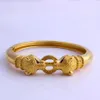 Fansheng high quantily charm Leopard bangle 24 k Solid Yellow Gold GF bangles for women men jewelry African Ethiopian gift313m