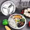 Plates Stainless Steel Children's Dinner Plate Cartoon Lunch Box Baby Creative Fast Kindergarten Split Rice