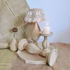 Titulares de vela 3 estilos Pilar de madeira Castiçal Vintage Romântico Boho Festa de Casamento Prateleira Lareira Decoração Ornamento