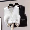 Women's Vests 2023 Fashion Women Sweater Vest Sleeveless Knitwear Designer Pockets V-neck Clothes Aesthetics For V139