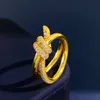 Nuovo arriva Acciaio inossidabile Oro rosa Amore doppio nodo Anello per donna Gioielli in cristallo Anelli Uomo Promessa di matrimonio Anelli Donna Donna 264V