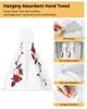 Towel Red Rose Vine Kitchen Cleaning Cloth Absorbent Hand Household Dish