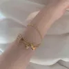 2022 Dames drie lagen armbanden mode schakelkettingen ontwerper sieraden verguld 18k gouden charme vriendschap roestvrijstalen sieraden 258D