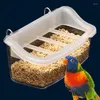 Other Bird Supplies Plastic Feeding Box Splashproof Food Feeder Container Parrots Feed 594C